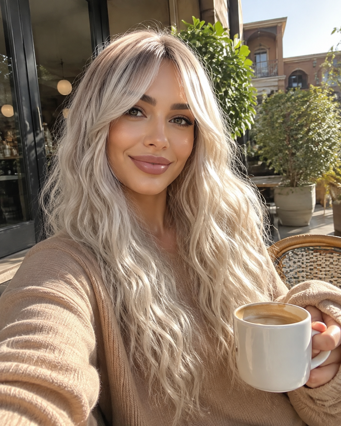 AURELLA — 24" Long Curly Fashion Wig with Bangs - 4 Shades