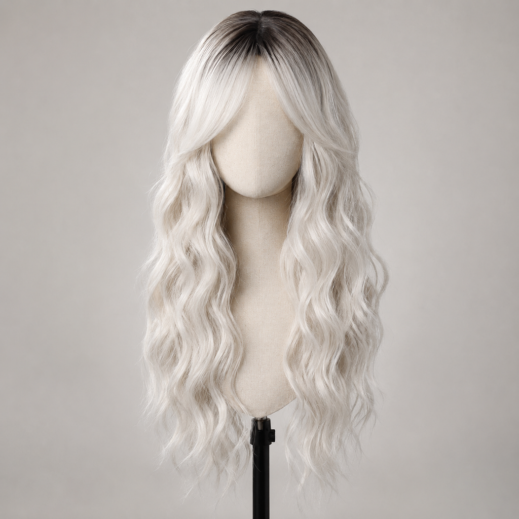 AURELLA — 24" Long Curly Fashion Wig with Bangs - 4 Shades