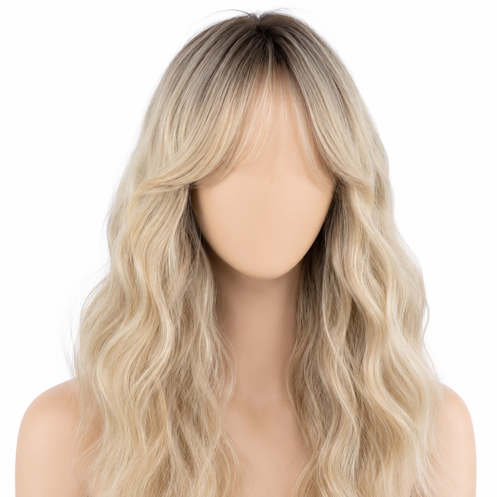 AURELLA — 24" Long Curly Fashion Wig with Bangs - 4 Shades