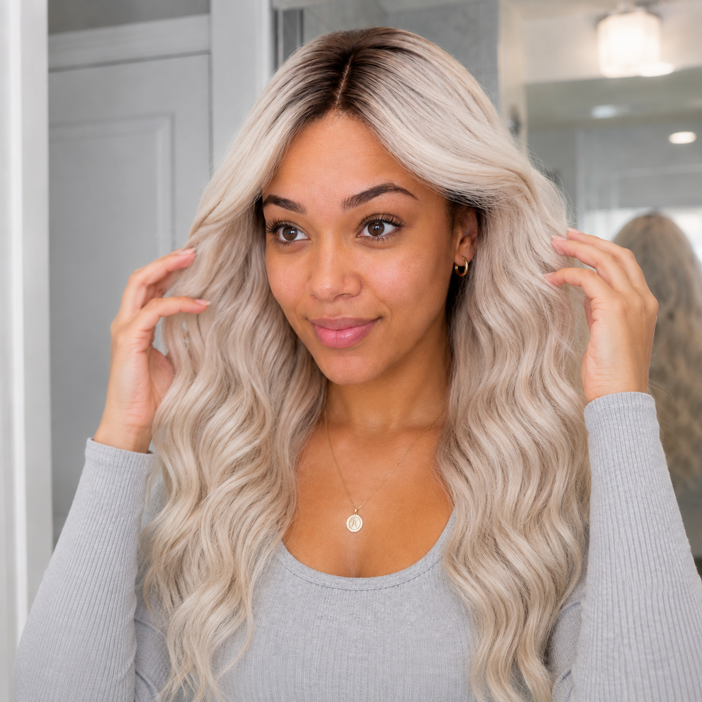 AURELLA — 24" Long Curly Fashion Wig with Bangs - 4 Shades
